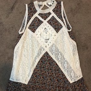 patterned and lace dress